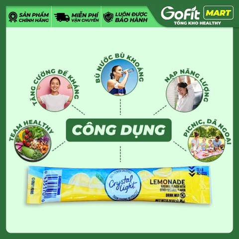 [GIÁ TỐT] Bột Trái Cây Crystal Light 60 Gói – 4 Vị Chanh, Cam, Cherry, Phúc Bồn Tử