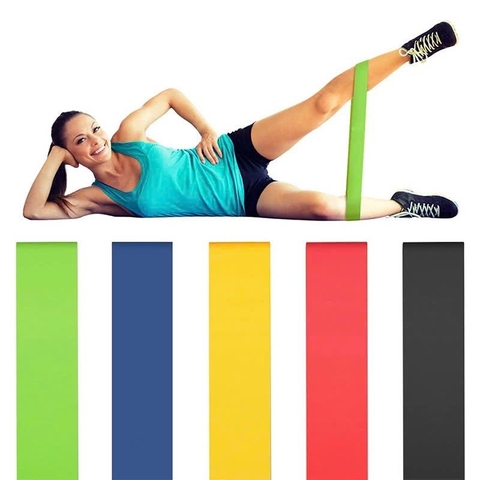 Combo 5 dây đàn hồi kháng lực miniband chuyên tập mông, 5 mức kháng lực