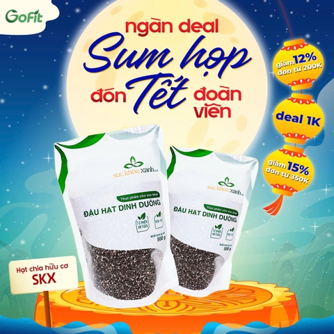 [DATE 2027] Hạt Chia đen Sức Khỏe Xanh - Túi 250G/500g - Hàng chính hãng, nhập khẩu từ Argentina