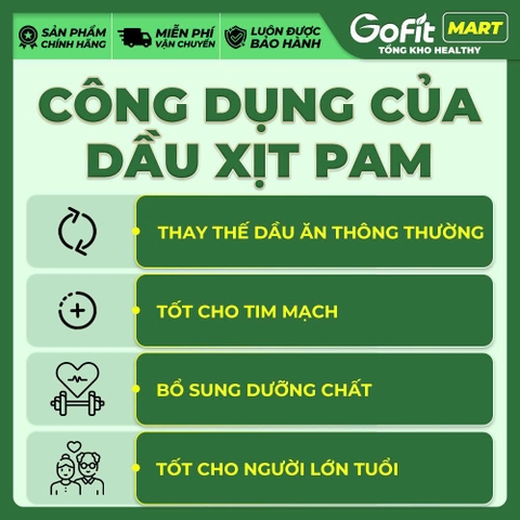 Dầu Ăn Dạng Xịt, Dầu Pam, Olive, Gofit Mart