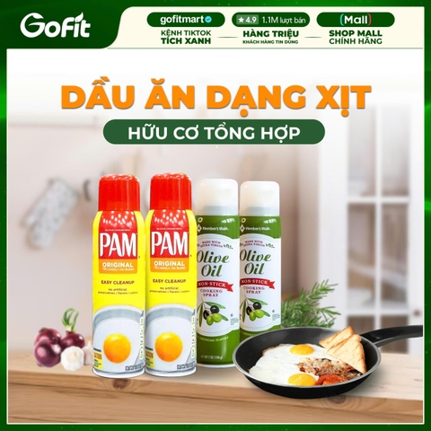 Dầu Ăn Dạng Xịt, Dầu Pam, Olive, Gofit Mart