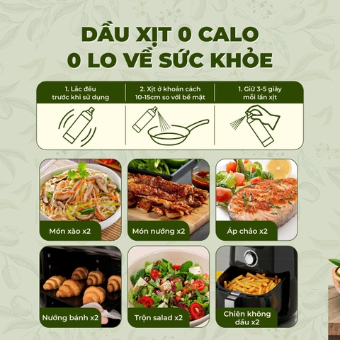 Dầu Ăn Dạng Xịt, Dầu Pam, Olive, Gofit Mart