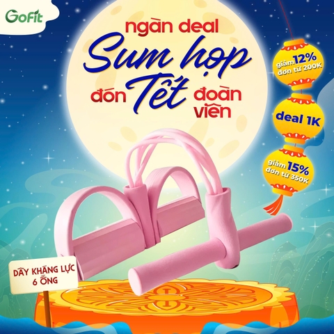 Dây kéo đàn hồi 6 ống, Dụng cụ tập Gym, Tập Cơ Bụng Tại Nhà, Kéo Tay cho nam nữ tập thể hình