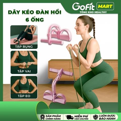 Dây kéo đàn hồi 6 ống, Dụng cụ tập Gym, Tập Cơ Bụng Tại Nhà, Kéo Tay cho nam nữ tập thể hình
