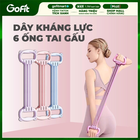 Dây Kháng Lực 6 Ống Tai Gấu - Tập Gym Yoga Thể Lực, Tập Tay, Mở Vai, Tập Mông Đa Năng