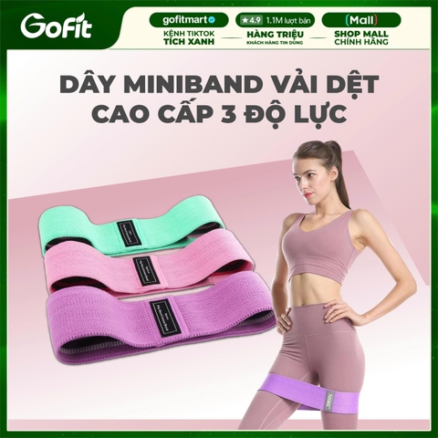 Dây kháng lực miniband vải dệt cao cấp - kháng lực tập mông, tập yoga , tặng kèm túi lưới