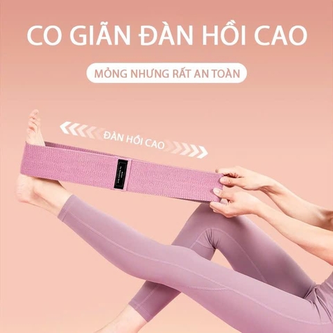 Dây kháng lực miniband vải dệt cao cấp - kháng lực tập mông, tập yoga , tặng kèm túi lưới