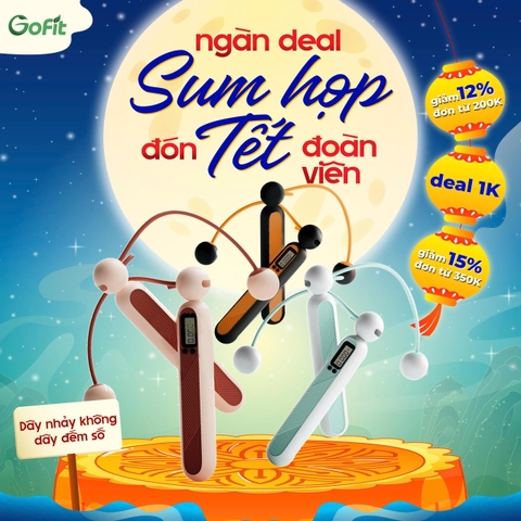 Dây Nhảy Thể Lực Đếm Số Kèm Dây 4 in 1, Tập Nhảy Tập Thể Dục Cao Cấp Có Kèm Tạ Cho Nam Nữ