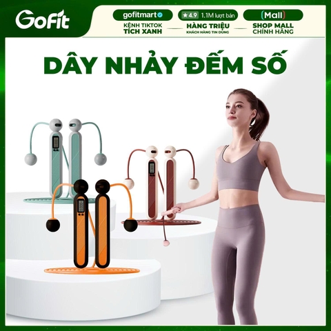 Dây Nhảy Thể Lực Đếm Số Kèm Dây 4 in 1, Tập Nhảy Tập Thể Dục Cao Cấp Có Kèm Tạ Cho Nam Nữ