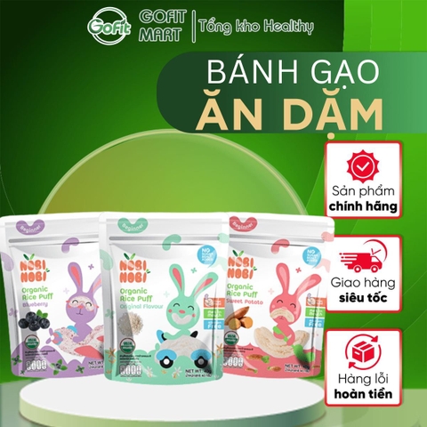Bánh Gạo Ăn Dặm Hữu Cơ NOBI NOBI - Cho bé từ 6 tháng tuổi, Gofit Mart, 40g