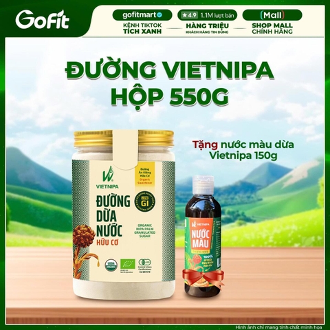 Đường Dừa Nước Vietnipa Hữu Cơ, Vị Ngọt Thanh Dịu, Gói 15g