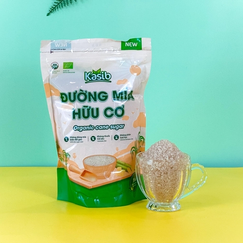 Đường Mía Hữu Cơ Kasib 1kg - Chuẩn Organic, Ngọt Tự Nhiên, Tốt Cho Sức Khỏe, Không Tẩy Trắng