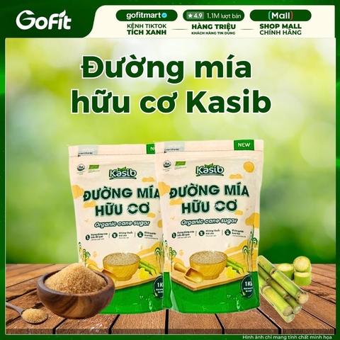 Đường Mía Hữu Cơ Kasib 1kg - Chuẩn Organic, Ngọt Tự Nhiên, Tốt Cho Sức Khỏe, Không Tẩy Trắng
