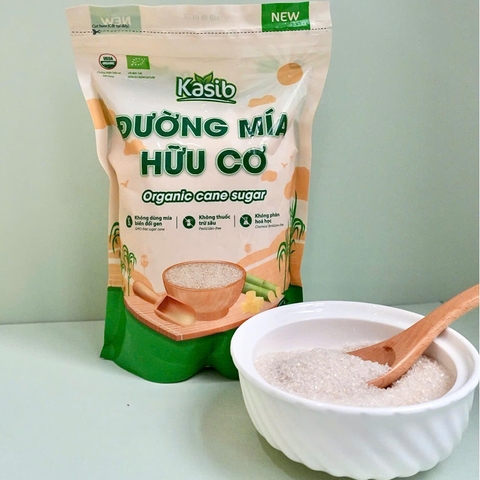 Đường Mía Hữu Cơ Kasib 1kg - Chuẩn Organic, Ngọt Tự Nhiên, Tốt Cho Sức Khỏe, Không Tẩy Trắng