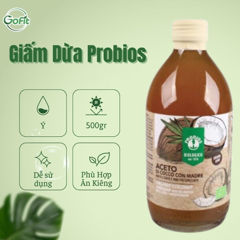 Giấm Dừa Hữu Cơ Có Giấm Cái 500ml ProBios Organic Coconut Vinegar With The Mother