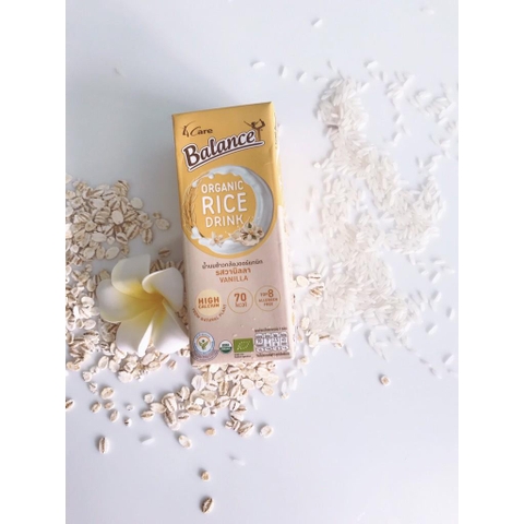 Sữa Gạo Hữu Cơ BALANCE Thái Lan 1 hộp, 180ML (Vị vani/ Gạo tím/ Không đường)