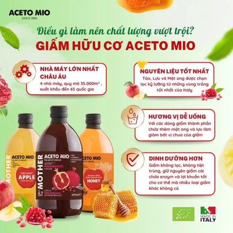 [Giấm cho Newbie] Giấm Lựu/ Giấm Táo Mật Ong/ Giấm Táo Hữu Cơ Có Giấm Cái 500ml Organic