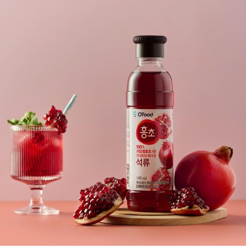 [GIẤM O'FOOD] GIẤM LỰU/ MÂM XÔI HONGCHO hữu cơ O'food Hàn quốc 500ml, chính hãng, đẹp da