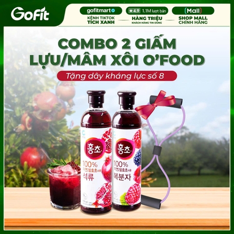 [GIẤM O'FOOD] GIẤM LỰU/ MÂM XÔI HONGCHO hữu cơ O'food Hàn quốc 500ml, chính hãng, đẹp da
