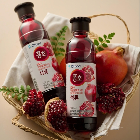 [GIẤM O'FOOD] GIẤM LỰU/ MÂM XÔI HONGCHO hữu cơ O'food Hàn quốc 500ml, chính hãng, đẹp da