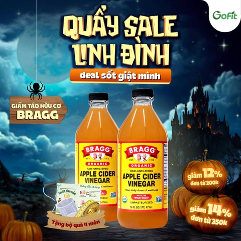 [CHÍNH HÃNG - 4 QUÀ] Giấm Táo Hữu Cơ Bragg/Milano Có Giấm Cái 473ml, 946ml