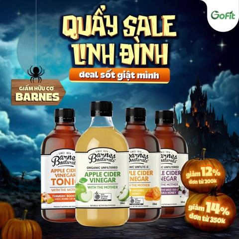 Giấm Táo Mật Ong Hữu Cơ Mật Ong Barnes Naturals 500ml