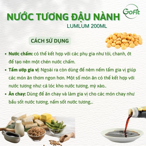 LumLum - Nước Tương Hữu Cơ, Chay Mặn LumLum chai 200ML, xuất xứ Thái Lan Nước Sốt Gia Vị