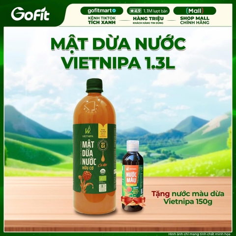 Mật Dừa Nước Tự Nhiên Thuần Chay Vietnipa, Hữu Cơ, Ngọt Sugar Honey