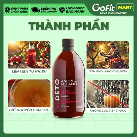 [MILANO] Giấm Matcha/ Giấm Mật Ong/ Giấm Lựu/ Giấm Vang Hữu Cơ Organic Có Giấm Cái 500ml