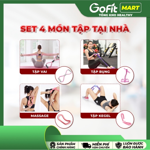 SET TẬP ĐA NĂNG 4 MÓN Dây tập bụng + Tập vai + Tập Kegel + Massage