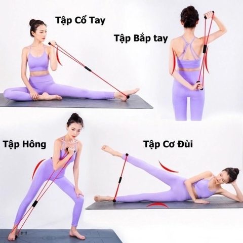 [TẬP TAY, VAI, BỤNG] COMBO Dây Kéo 6 ống + Dây Kháng Lực số 8 Tập Gym Yoga