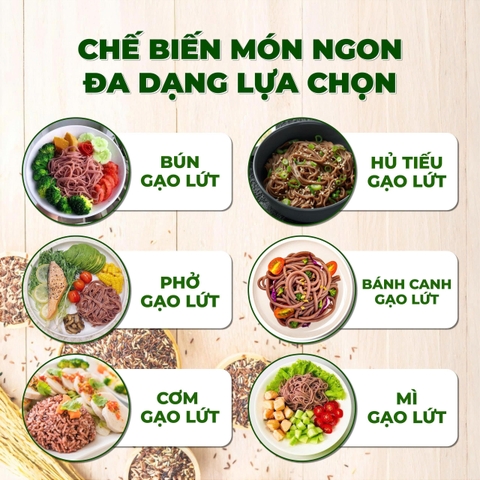 [TINH BỘT GẠO LỨT] Bún Phở Nuôi Hủ Tiếu Gạo Lứt Senfoods/Bún Lứt Gạo Lứt Hoàng Minh, Eat Clean Healthy Food, Gofit Mart, 500g