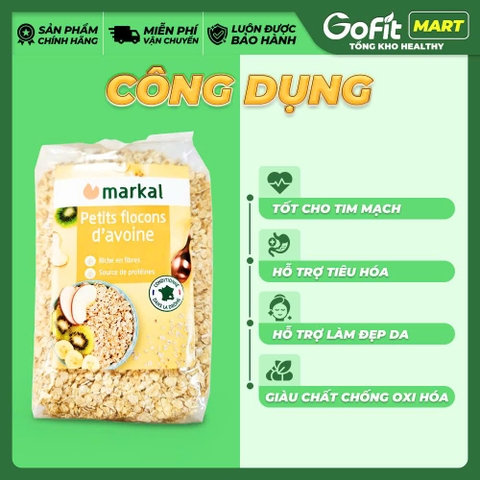 Yến Mạch Cán Mỏng Hữu Cơ Markal 500g Pháp Food