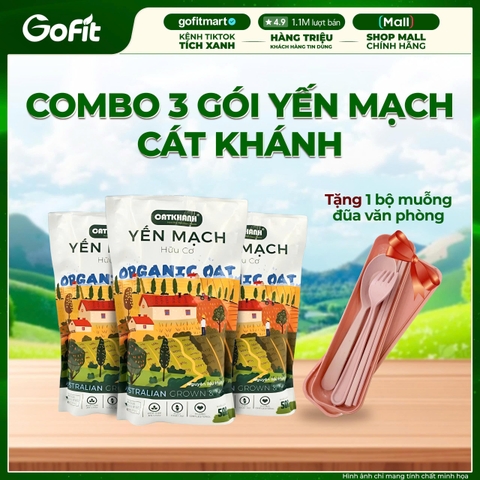 [100K 3 TÚI] COMBO TIẾT KIỆM (1.5kg) - Yến Mạch Hữu Cơ Cát Khánh 500G