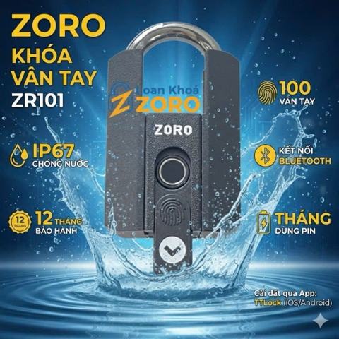 ổ khóa vân tay 6 phân chống cắt ZORO
