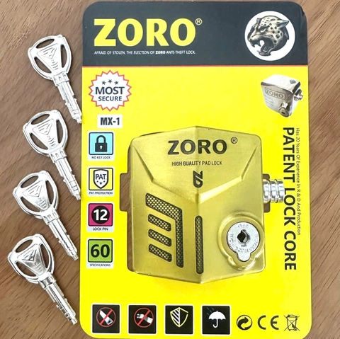 ổ khóa chụp pát cửa ZORO,chìa tròn,mẫu mới 2026