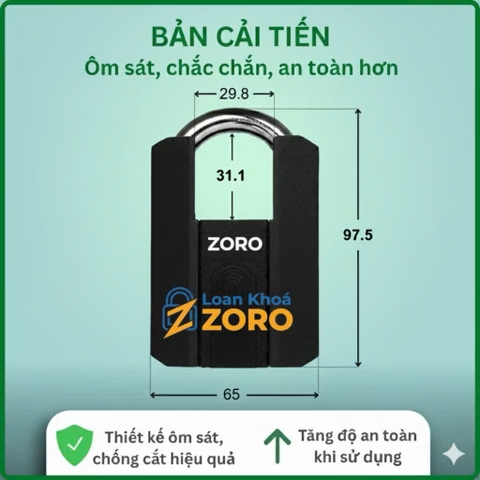 ổ khóa vân tay 6 phân chống cắt ZORO