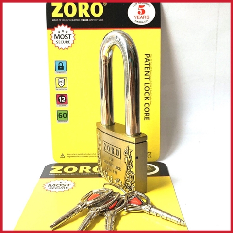 Ổ khoá càng dài ZORO bông chìa tròn thép hardened chống gỉ chống nước