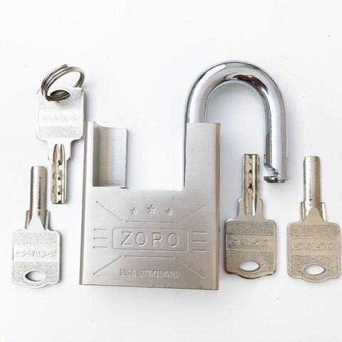Ổ khoá chống cắt ZORO 6 phân càng chống cắt chìa muỗng thép hardened chắc chắn