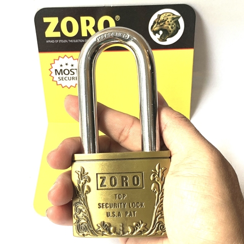Ổ khoá càng dài ZORO bông chìa tròn thép hardened chống gỉ chống nước