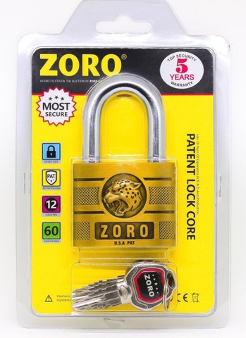 Ổ khóa cửa đầu báo chìa kiếm ZORO càng ngắn chống gỉ cao cấp