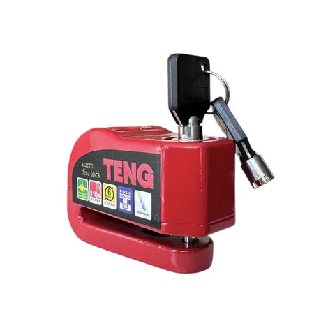 Ổ khóa đĩa xe máy báo động chống trộm chính hãng TENG màu đỏ