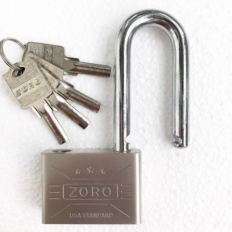 Ổ khóa ZORO 6 phân càng dài,chìa muỗng - khóa bấm không cần chìa