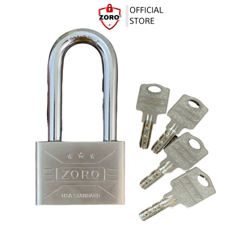 Ổ khóa ZORO 6 phân càng dài,chìa muỗng - khóa bấm không cần chìa