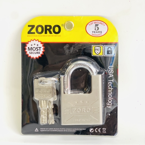 Ổ khóa chống cắt ZORO 5 phân chìa muỗng càng chống cắt - khóa bấm công nghệ mỹ