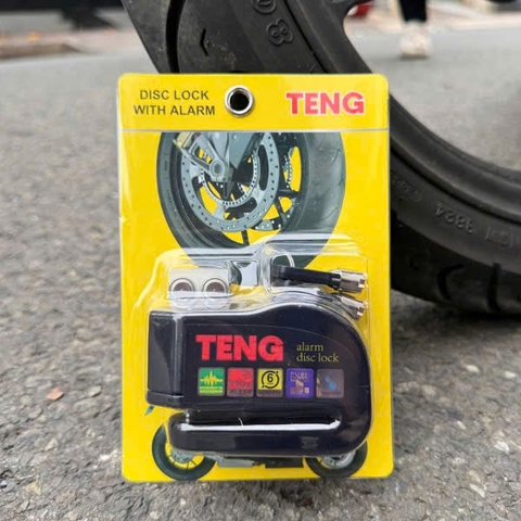 Ổ khóa đĩa xe máy báo động chống trộm chính hãng TENG màu đen