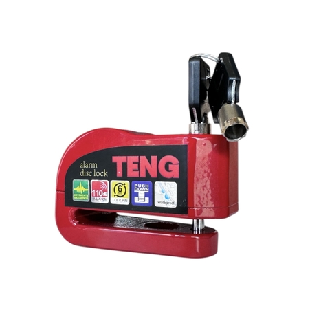 Ổ khóa đĩa xe máy báo động chống trộm chính hãng TENG màu đỏ