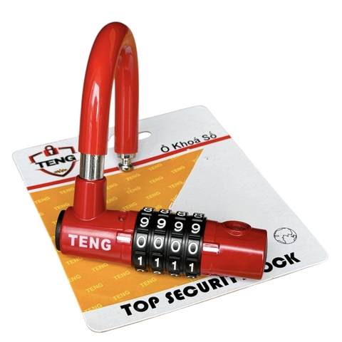 ổ khóa số chữ U TENG, màu đỏ