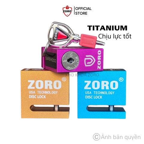 Ổ khóa đĩa xe máy Titanium cao cấp ZORO