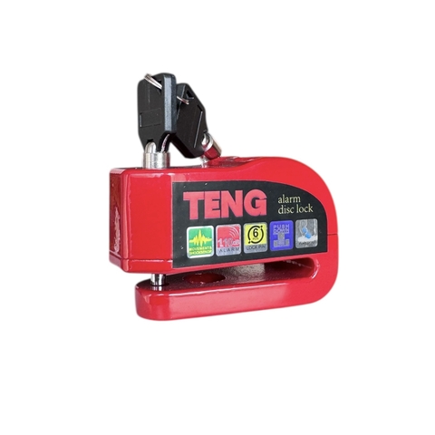 Ổ khóa đĩa xe máy báo động chống trộm chính hãng TENG màu đỏ